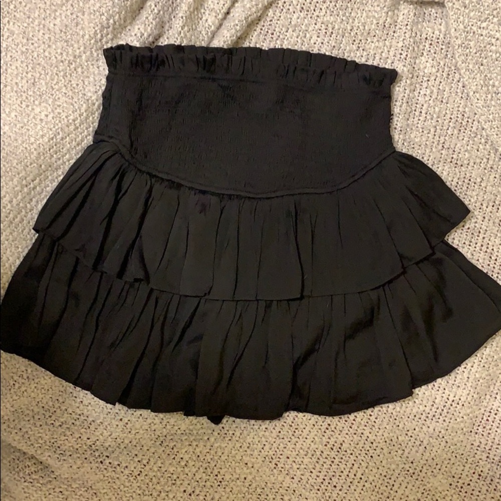 Black satin skort